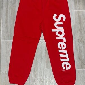 Red Supreme Sweatpants - Size S